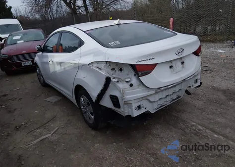 2016 Hyundai Elantra Se из США, поврежденный, VIN 5NPDH4AE9GH738551